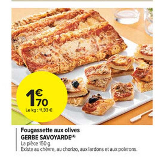 fougassette aux olives gerbe savoyarde