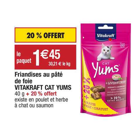 friandises au pâté de foie vitakraft cat yums