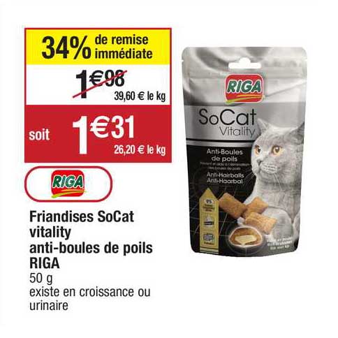friandises socat vitality anti-boules de poils riga