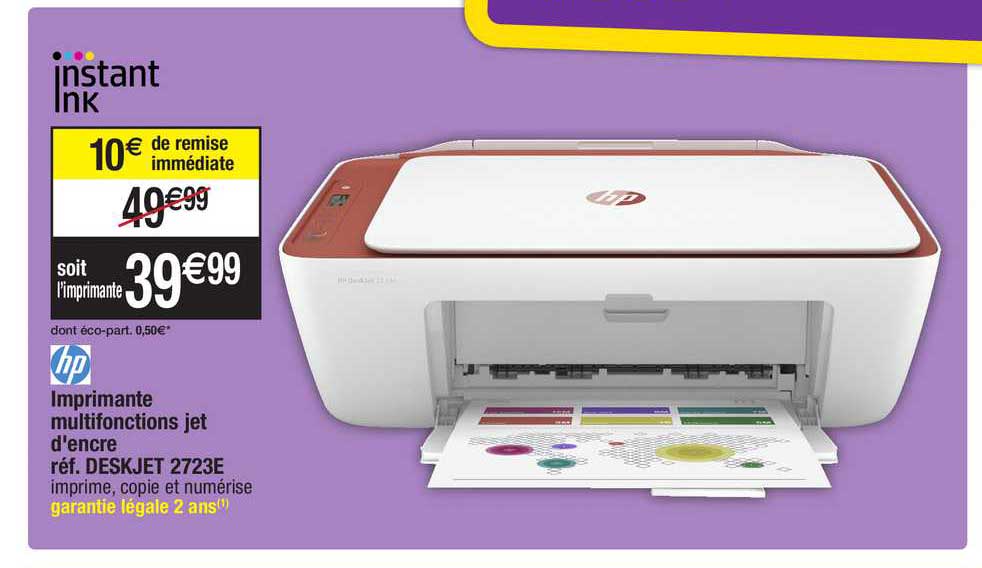 imprimante multifonctions jet d'encre réf deskjet 2723e hp