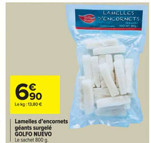 lamelles d'encornets géants surgelé golfo nuevo