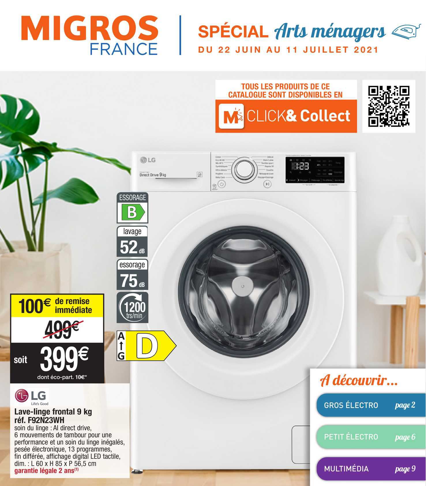 lave-linge frontal 8 kg réf. f92n23wh lg