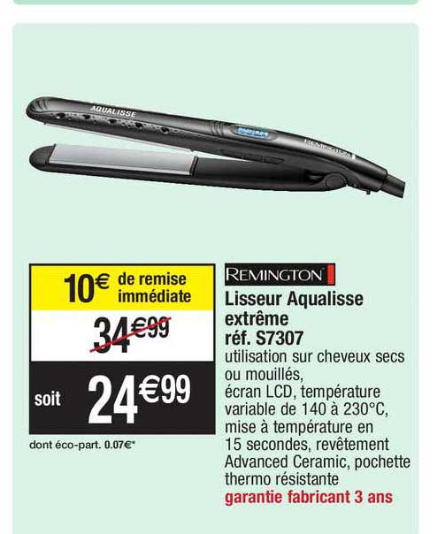 lisseur aqualisse extrême remington réf. s7307