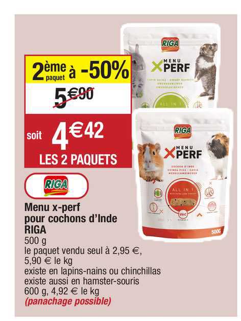 menu x-perf pour cochons d'inde riga