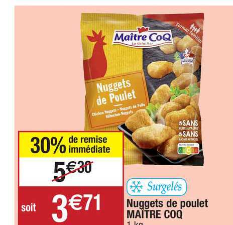 nuggets de poulet maître coq