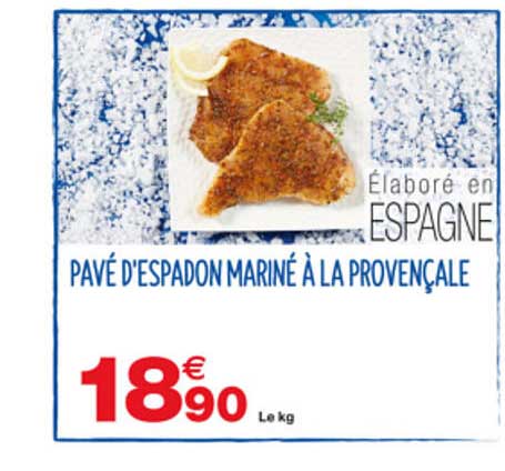 pavé d'espadon mariné à la provençale