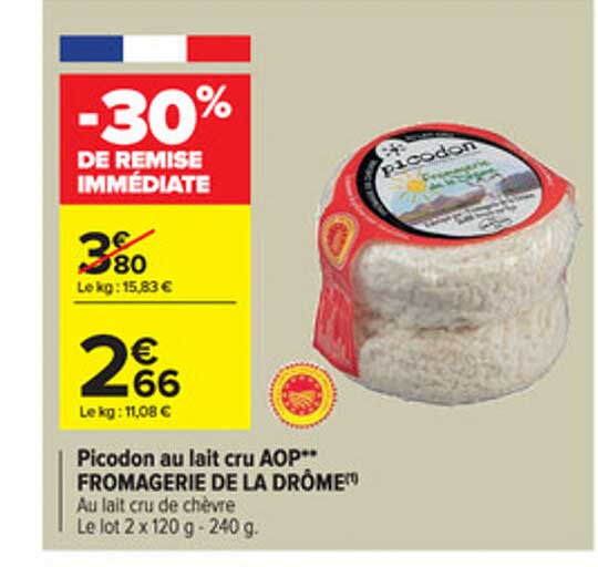 picodon au lait cru aop fromagerie de la drôme -30% de remise immédiate