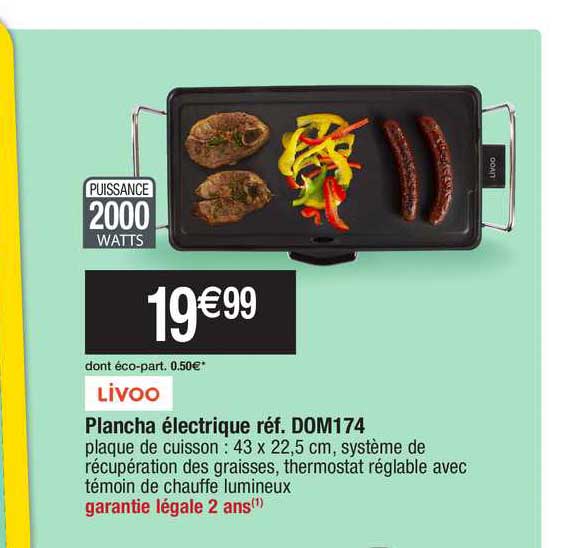 plancha électrique réf. dom174 livoo