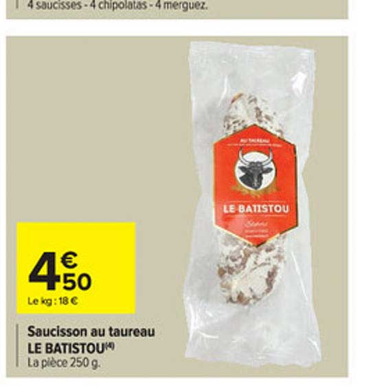 saucisson au taureau le batistou