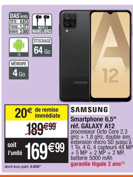 smartphone 6,5" galaxy a12 samsung