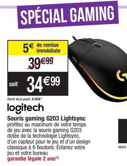 Souris Gaming G203 Lightsync Logitech