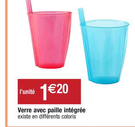 verre avec paille intégrée