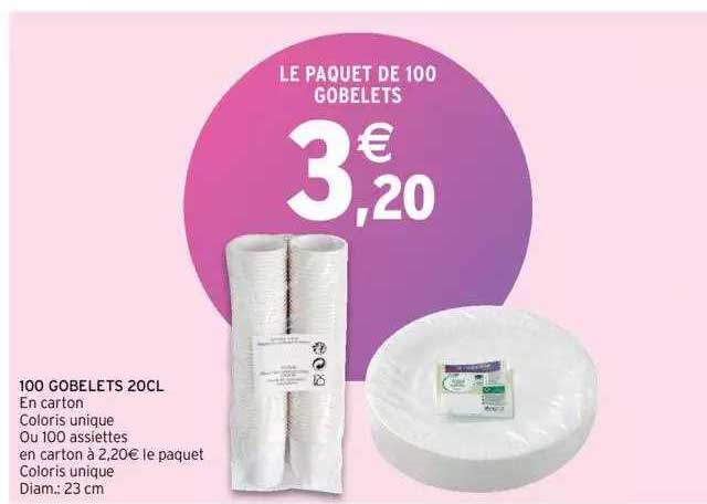 100 gobelets 20cl