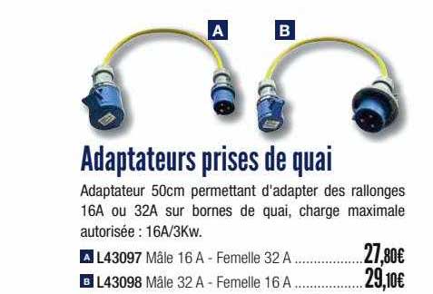 adaptateurs prises de quai
