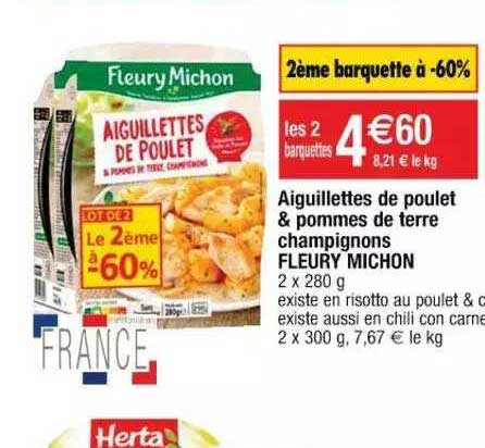 aiguillettes de poulet & pommes de terre champignons fleury michon