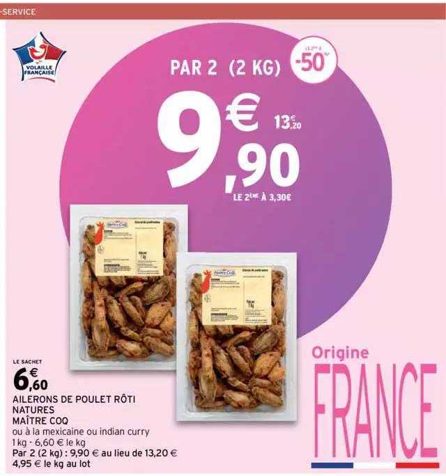 ailerons de poulet rôti natures maître coq