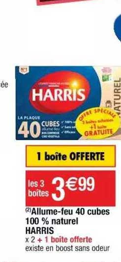 allume-feu 400 cubes 100% naturel harris