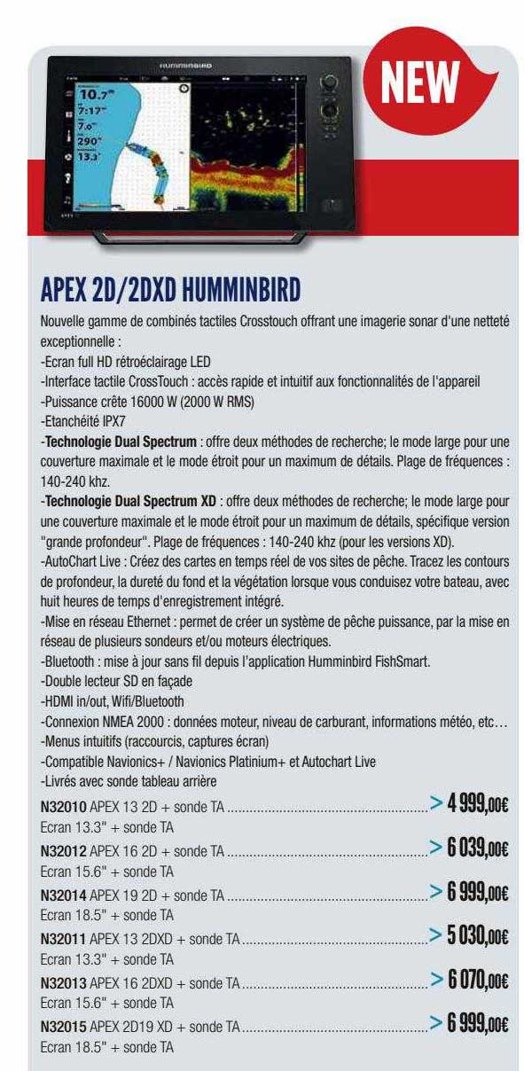 apex 2d-2dxd humminbird