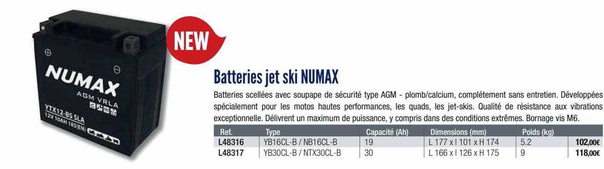 batteries jet ski numax