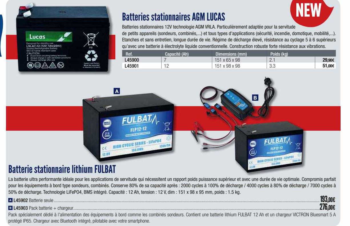 Batteries Stationnaires Agm Lucas, Batterie Stationnaire Fulbat