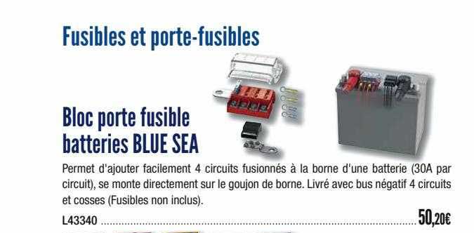 bloc porte fusible batteries blue sea