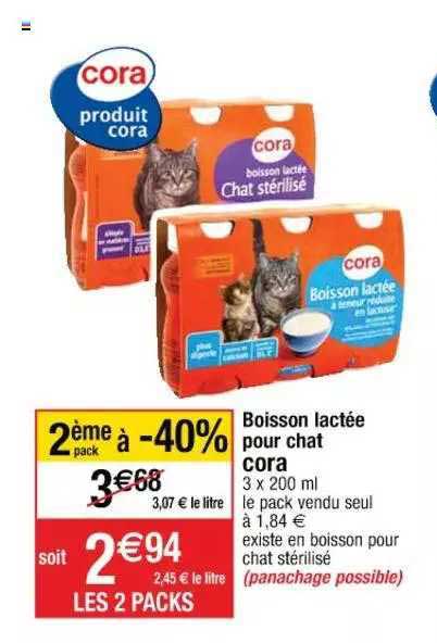boisson lactée pour chat cora