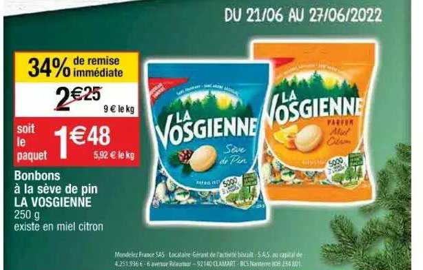 bonbons à la sève de pin la vosgienne