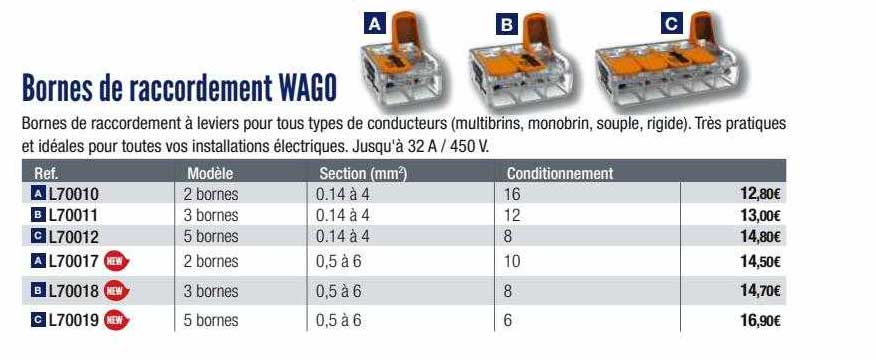 bornes de raccordement wago