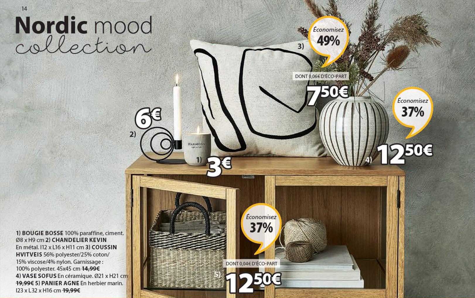 bougie bosse, chandelier kevin, coussin hvitveis, vase sofus, panier agne