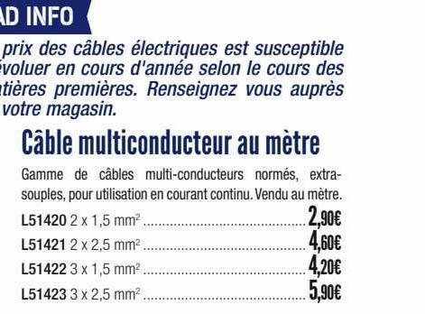 câble multiconducteur au mètre