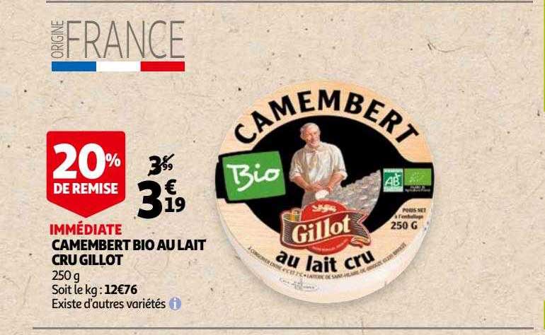 Camembert Bio Au Lait Cru Gillot