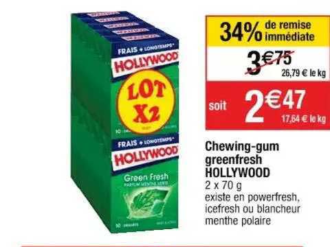 chewing-gum greenfresh hollywood