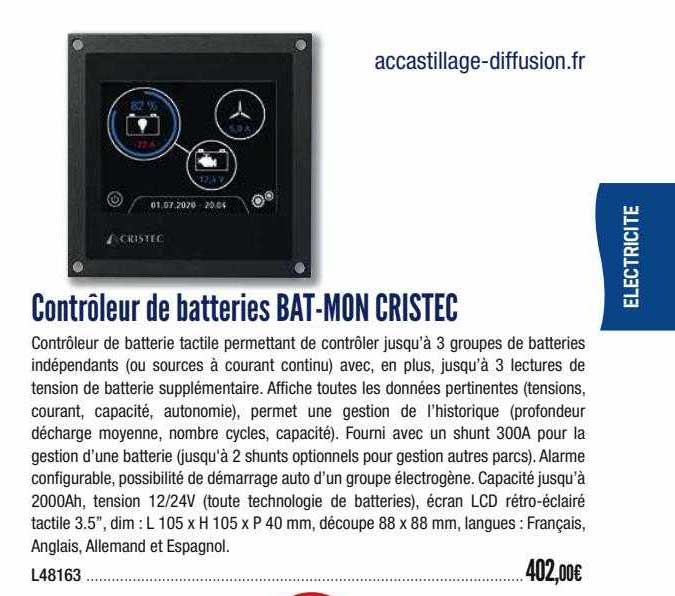 Contrôleur De Batteries Bat-mon Cristec