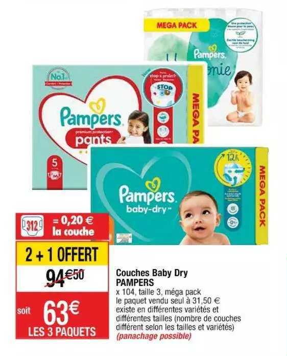 Couches Baby Dry Pampers