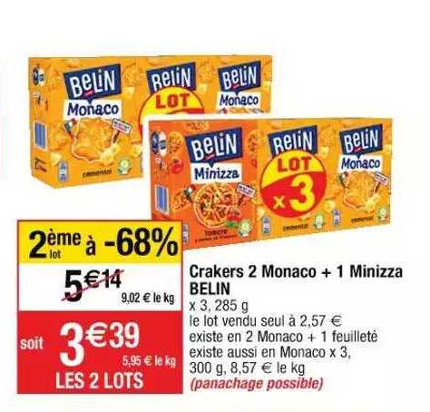 Crakers 2 Monaco + 1 Minizza Belin