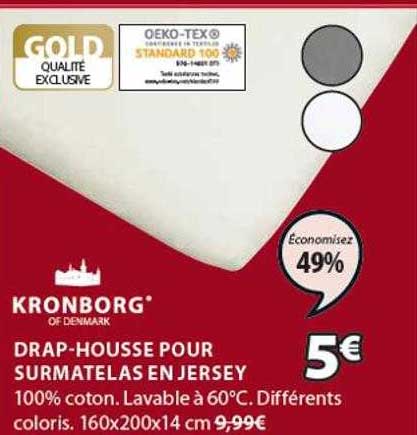 drap-housse pour surmatelas en jersey kronborg