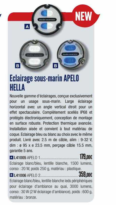 éclairage sous-marin apelo hella