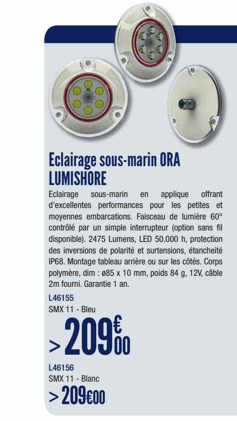 éclairage sous-marin ora lumishore