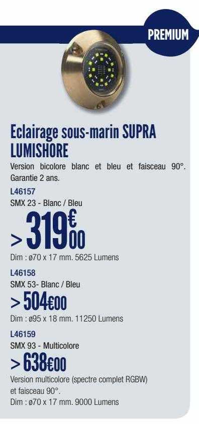 éclairage sous-marin supra lumishore