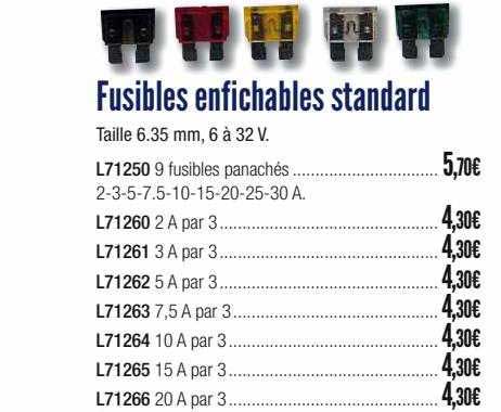 fusibles enfichables standard