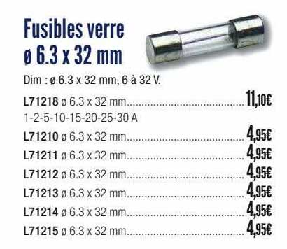 fusibles verre ø 6.3 x 32 mm