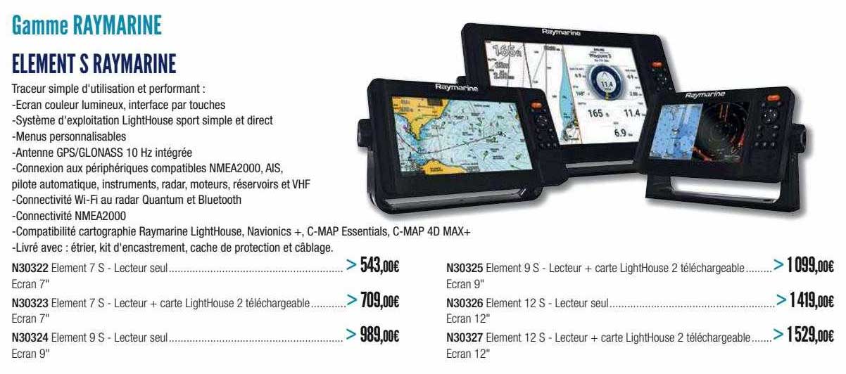 gamme raymarine : éléments raymarine