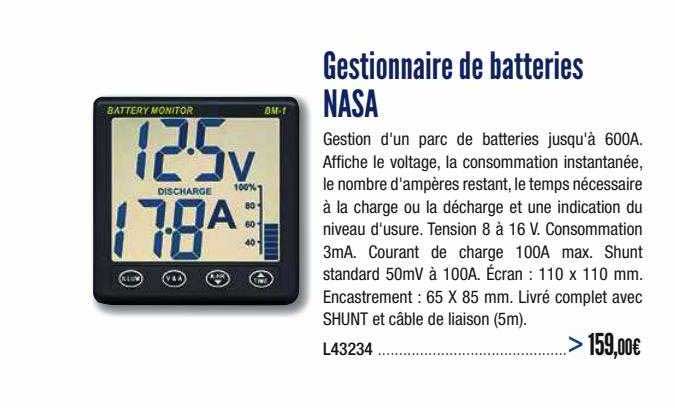 gestionnaire de batteries nasa