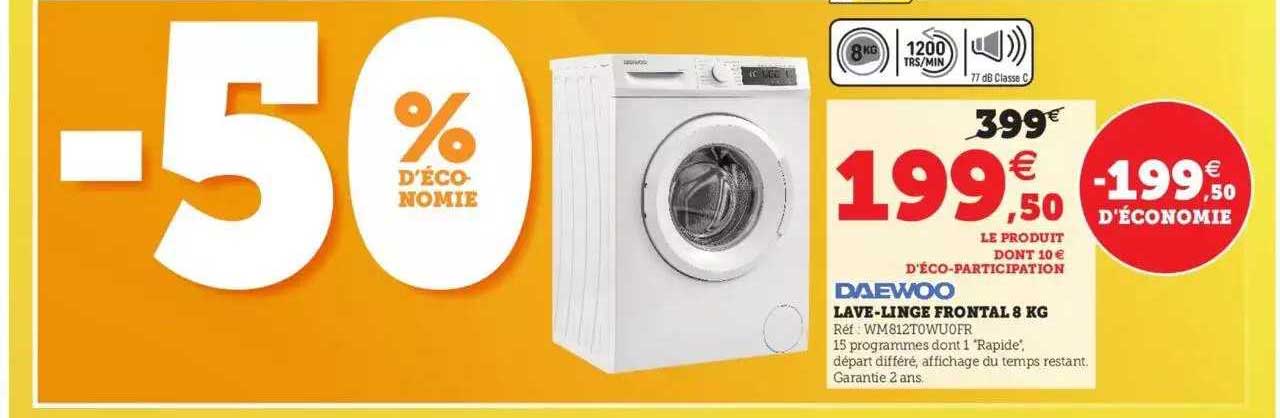 lave-linge frontal 8 kg daewoo