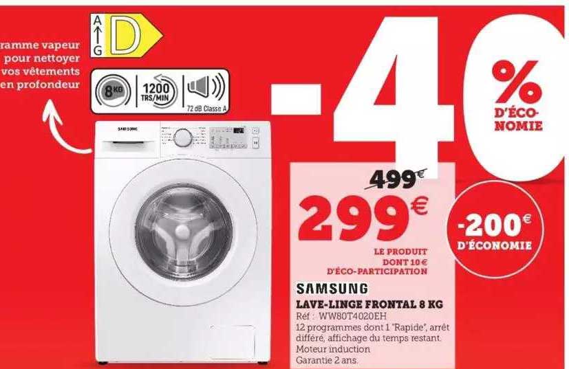 lave-linge frontal 8 kg samsung
