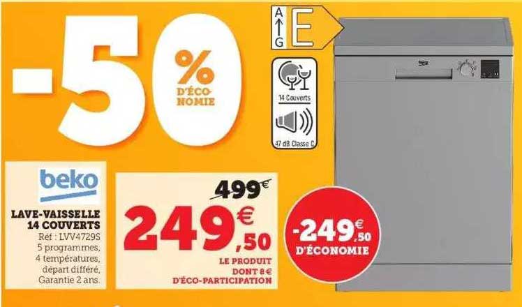 lave-vaisselle 14 couverts beko
