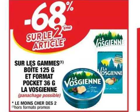 les gammes boîte 125 g et format pocket 36 g la vosgienne