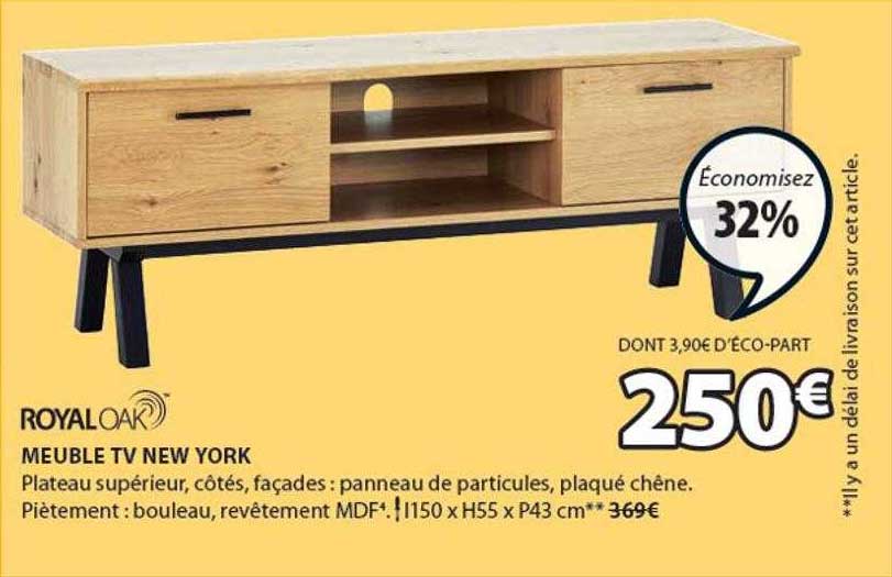 meuble tv new york royal oak