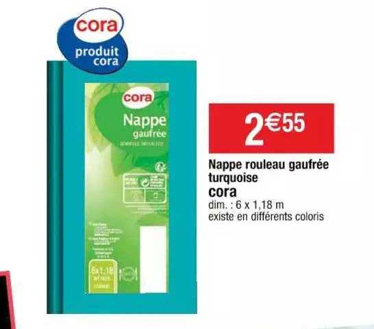 nappe rouleau gaufrée turquoise cora
