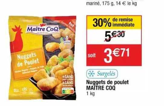 nuggets de poulet maître coq